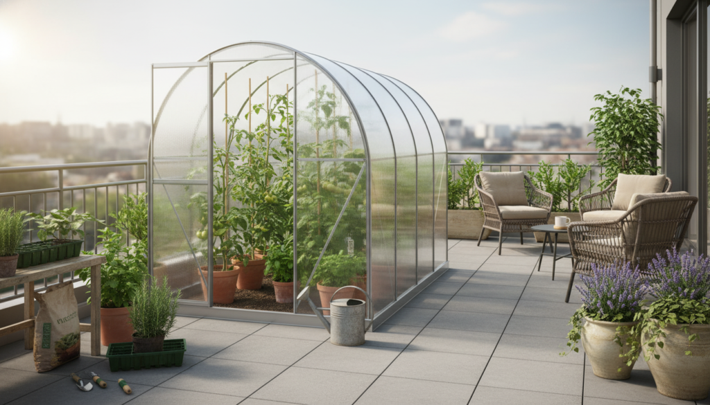 Minidrivhus i polykarbonat – perfekt til din altan og terrasse